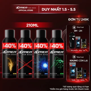 Xịt khử mùi X-Men For Boss Intense/ Luxury/Legend/Motion 210ml - Hương nước hoa châu Âu