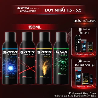 Xịt khử mùi X-Men For Boss 150ml Intense/Luxury/Legend/Motion - Hương nước hoa châu Âu