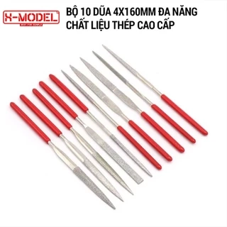 Dụng cụ làm mô hình Gundam X-MODEL XM11 bộ 5 cây dũa, 10 cây dũa kim loại cao cấp, chống rỉ cao
