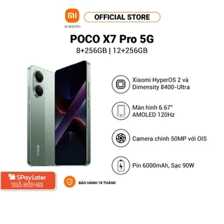 Điện thoại thông minh POCO X7 Pro 5G (12+256GB) | Màn hình 6.67" 120Hz AMOLED | 8400-Ultra | Camera 50MP