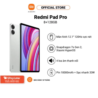 Máy tính bảng Redmi Pad Pro (8+128GB) | Màn hình 12,1" 120Hz 2,5K | SD 7sGen2 | Pin 10000mAh