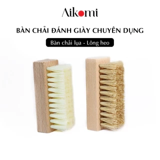 Bàn chải đánh giày AIKOMI lông heo & lông lụa PP cho giày vải sneaker (BCDG17)