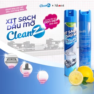 Bình xịt tẩy dầu mỡ nhà bếp CleanZ 450ml đánh bay vết bẩn cứng đầu trên tường bếp, lưới máy hút mùi