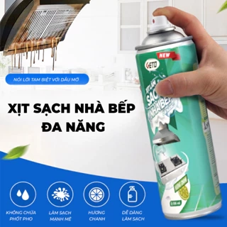 Bình xịt tẩy dầu mỡ nhà bếp GETO 500ml đánh bay vết bẩn cứng đầu trên xoong nồi, tường gạch, lưới máy hút mùi
