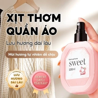 Xịt thơm quần áo Lovenose 100ml chiết xuất tinh dầu thiên nhiên thơm mát khử mùi hôi, chai xịt thơm tủ quần áo