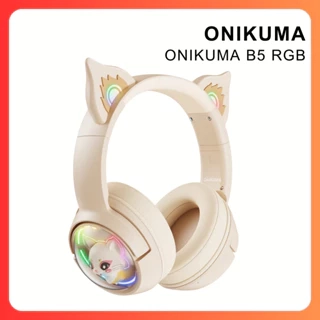 Tai Nghe Không Dây Bluetooth ONIKUMA B5 RGB Có Tai Mèo Đầy Sức Hút - Hàng Chính Hãng