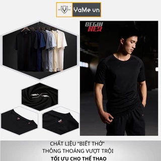 Áo thể thao nam basic thấm hút nhanh khô thích hợp chạy bộ, tập gym, chơi thể thao Y2010 Beginner 01 23135 |YaMe|