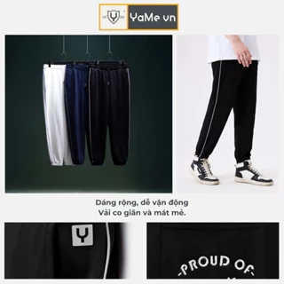 Quần Dài Nam Lưng Thun Form Rộng Thời Trang Thương Hiệu  Y2010 No Style M121 Vol 24 Đen 23844 |YaMe|