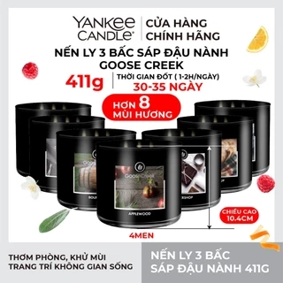 Nến 3 Bấc Sáp Đậu Nành For Men Goose Creek từ Yankee Candle 411g - BST Nhiều Mùi Hương