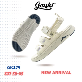 Dép Sandal Nam Nữ Genki Màu Kem Quai Chéo Thể Thao Chính Hãng Cao Cấp Streetstyle YK279
