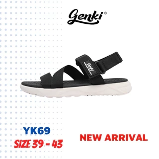 Giày Sandal Nam Genki Màu Đen Quai Chéo Thời Trang Cao Cấp Chính Hãng YK69