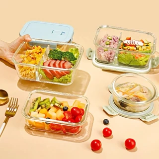hộp cơm thủy tinh chia ngăn tiện ích khi mang cơm tới văn phòng du lịch giã ngoại YEAHCOOK