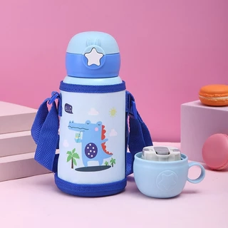Bình nước cho bé có ống hút giữ nhiệt nóng lạnh 24h Yeahcook