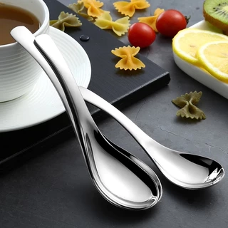 YEAHCOOK Thìa inox 304 thiết kế phù hợp ăn súp phở cháo phụ kiện cho bàn ăn sang trọng