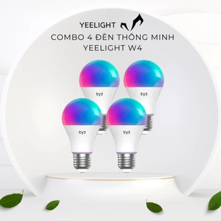 Bộ 4 bóng đèn Yeelight W4 16 triệu màu chuôi đèn E27, nháy theo nhạc, tương thích Homekit