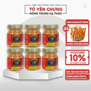 Yến chưng sẵn Combo 6 hũ chưng đông trùng hạ thảo,Tổ Yến Sào Khánh Hòa Phúc Lộc Thọ,Hũ 35% hàm lượng yến trên 1 hũ 70ml