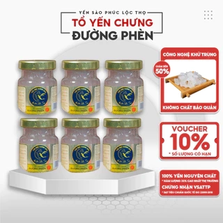 Yến chưng sẵn Combo 6 hũ Đường Phèn ,Tổ Yến Sào Khánh Hòa Phúc Lộc Thọ,Hũ 35% hàm lượng yến trên 1 hũ 70ml