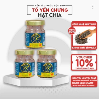 Yến chưng sẵn hạt chia, tổ Yến Sào Khánh Hòa Phúc Lộc Thọ,Hũ yến chưng sẵn 35% hàm lượng yến trên 1 hũ 70ml