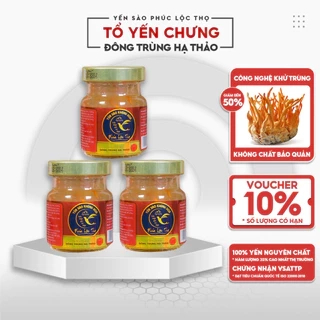 Yến chưng sẵn đông trùng hạ thảo , tổ Yến Sào Khánh Hòa Phúc Lộc Thọ,Hũ yến chưng sẵn 35% hàm lượng yến trên 1 hũ 70ml