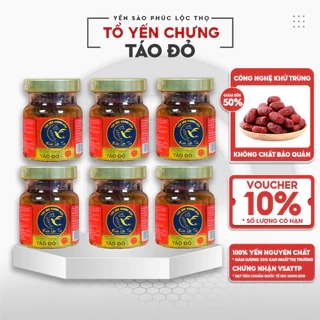 Yến chưng sẵn Táo đỏ Combo 6 hũ ,35% hàm lượng yến tươi trong hũ 70ml, Tổ Yến Sào Khánh Hòa Phúc Lộc Thọ.