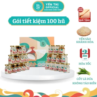 Yến Thị - Gói tiết kiệm 100 hũ, chưa bao gồm hộp quà - Yến sào Khánh Hòa chưng sẵn - 30% yến/hũ 70ml