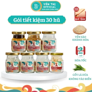 Yến Thị-Gói tiết kiệm 30 hũ,không hộp quà,Yến sào Khánh Hòa chưng sẵn,30% yến/hũ 70ml