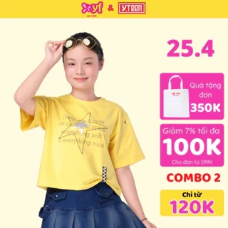 Áo Thun Kiểu Ngắn Tay 3 Màu Cho Bé Gái Từ 37-62 KG Từ 10-16 Tuổi  Vải Cotton Mềm Mát EAX016-4