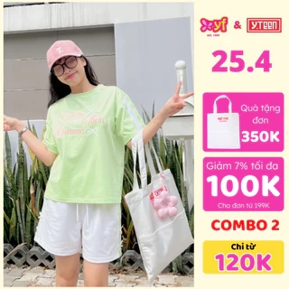 Bộ thun ngắn tay thun 100% cotton cho bé gái YTEEN EAX011-5 từ 35-62 KG
