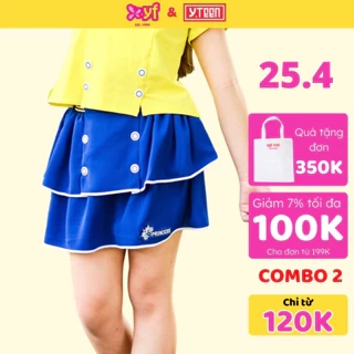 Chân váy tầng cho bé gái YF từ 15-55 KG YVX012-0, chất vải 100% cotton mềm mát