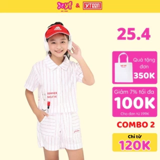 Đồ bộ pijama cho bé gái từ 22-55 KG YF YAX007-3, quần áo trẻ em mặc hè