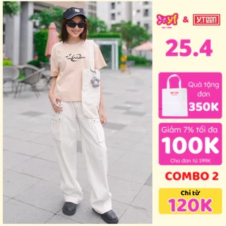 Quần kaki bé gái size đại 35-62 KG YTEEN - EQX029-3, quần dài ống rộng lưng thun