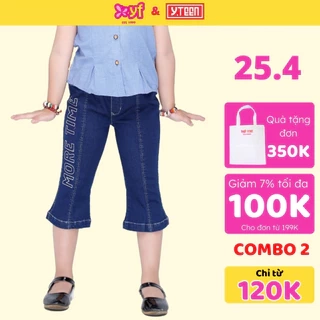 Quần lửng jean cho bé gái YF từ 15-33 kg, chất vải 100% cotton mềm mát