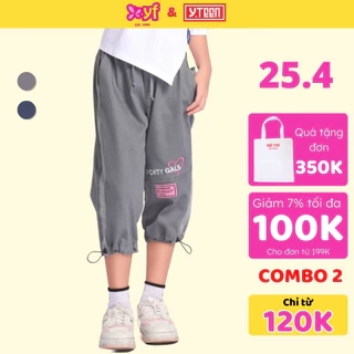 Quần Lửng Jean Lưng Thun Ống Túm Cho Bé Gái Từ 18-55 KG Jean Wash Mềm Mại Thoải Mái YQX025-2