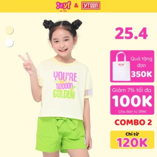 Set Đồ Thun Mặc Hè Dễ Thương Cho Bé Gái Từ 16-55 KG Từ 4 -10,12,15 tuổi Vải Cotton Mềm YF - KAX004-3