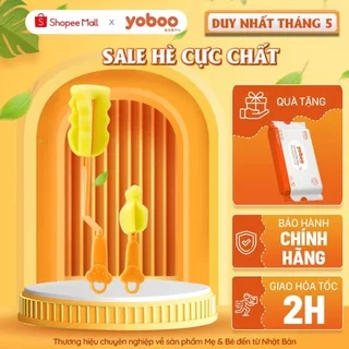 Bộ 2 bàn chải làm sạch bình sữa cho bé Yoboo YB-0029 bằng xốp polyurethane mật độ dày, không xơ vữa - Hàng chính hãng