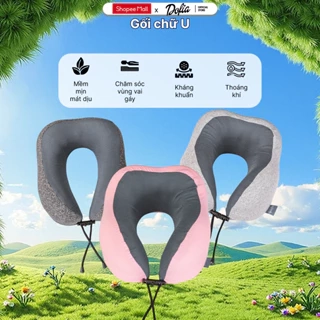 Gối kê cổ chữ U cao su non, vải sợi spandex cho văn phòng và du lịch, bảo hành Chính hãng
