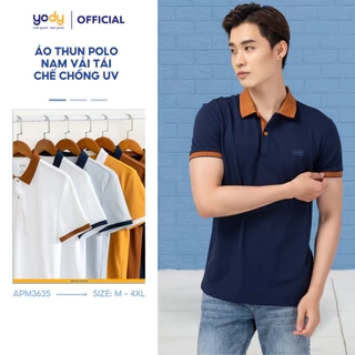 Áo POLO nam Scafe- Khử mùi hiệu quả, co giãn, thấm hút mồ phối cổ năng động thương hiệu YODY APM3635