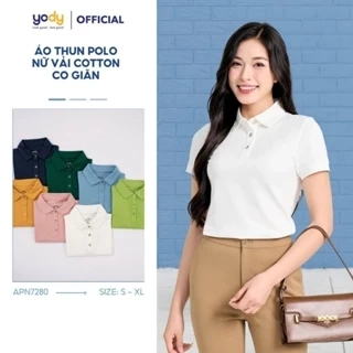 Áo polo nữ YODY vải cotton mắt chim gia đình mềm mại chống nhăn nhàu bai gião APN7280