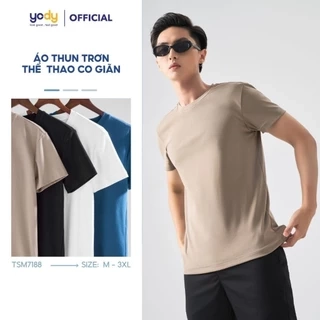 Áo thun T-shirt Nam YODY dáng slimfit cơ bản, vải cotton mềm mại, thông thoáng MCTS25S336