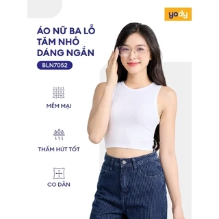 Áo ba lỗ nữ YODY dáng croptop, cá tính, basic, năng động, thun ôm co giãn, thoải mái BLN7052