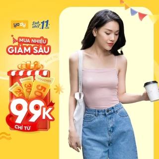 Áo hai dây nữ Yody chất liệu thun cotton co giãn mềm mịn BLN5060