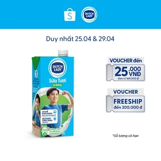 Hộp Sữa Tươi Tiệt Trùng Dutch Lady Có Đường 965ml