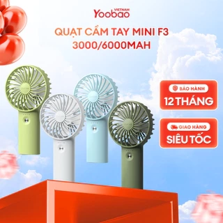 Quạt sạc mini để bàn làm việc YOOBAO F3 6000mAh/3000mAh - có thể chạy 32 giờ - Bảo hành 12 tháng