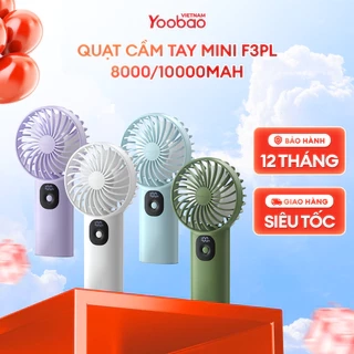 Quạt tích điện cầm tay mini Yoobao F3PL 8000/10000mAh | 3W | 3 cấp độ gió tùy chỉnh | Màn hình LED | Bảo hành 12 tháng