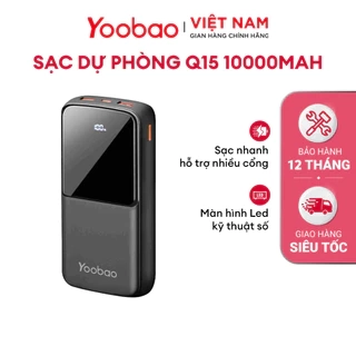 Sạc dự phòng 10000mAh/20000mAh Q15/ Q21 Yoobao | Sạc nhanh hỗ trợ nhiều cổng | Màn hình Led kỹ thuật số | BH 12 tháng