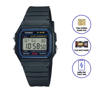 Đồng Hồ Casio Nam Dây Nhựa STANDARD F-91W-1 Chính Hãng