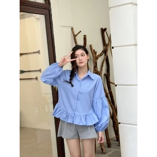 YU CHERRY | Áo sơmi tay dài phồng bo chun ở cổ tay Puff Sleeve Blouse YA457