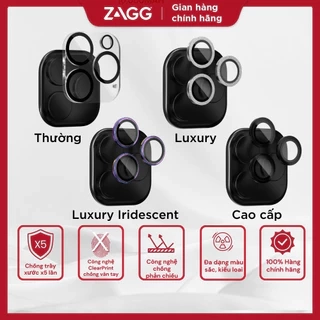 [iPhone 16/15] Dán bảo vệ CAMERA cao cấp ZAGG Premium/Luxury công nghệ ion tối đa độ rõ nét, ClearPrint