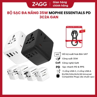 Củ sạc nhanh đa năng 35W/70W Mophie Essential 3C2A công nghệ GaN - dành cho iPhone / iPad / Android