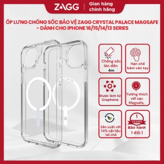 Ốp lưng trong suốt ZAGG có hỗ trợ hít từ tính Crystal Palace Magsafe